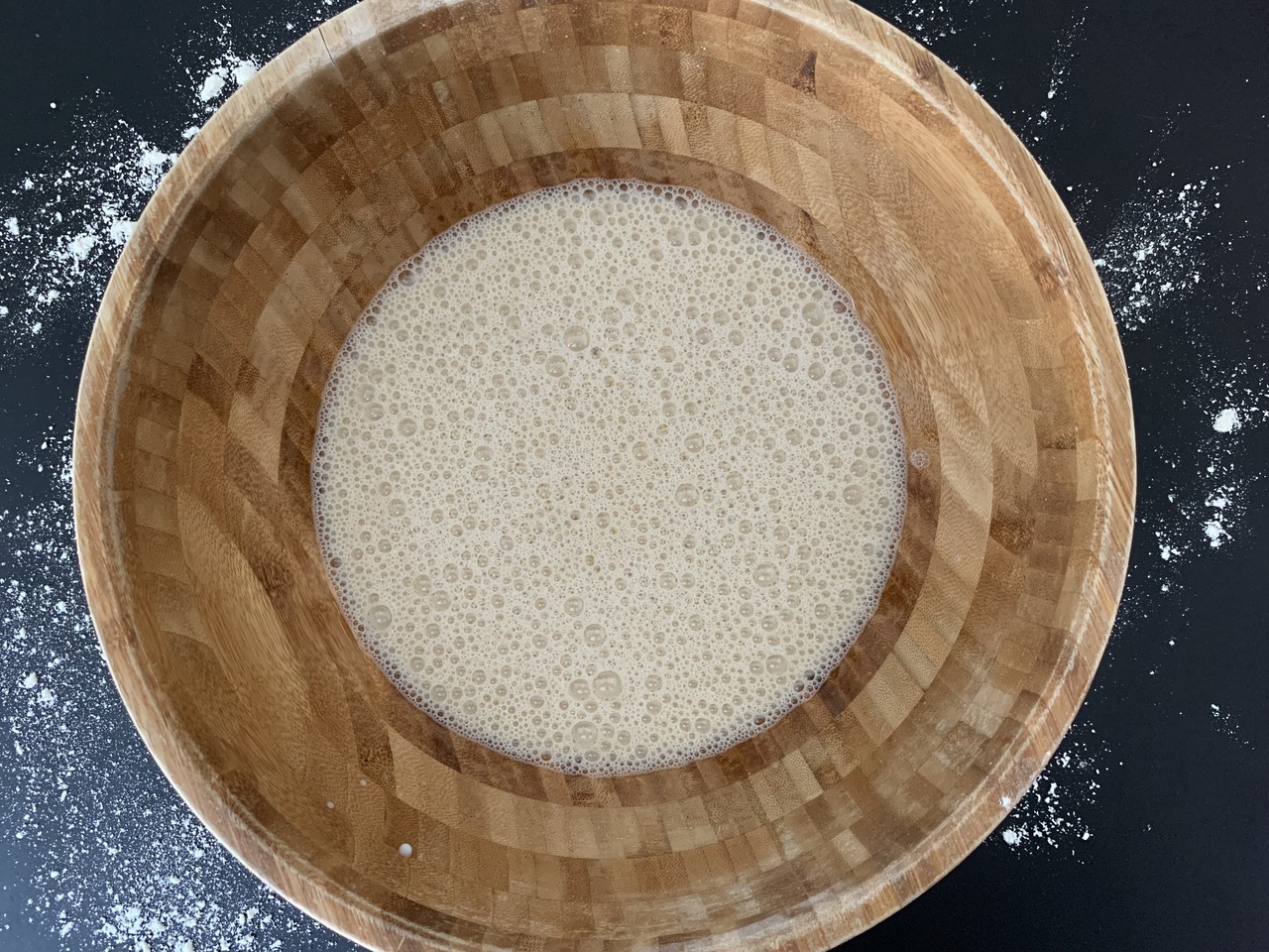 mixing the ingredients