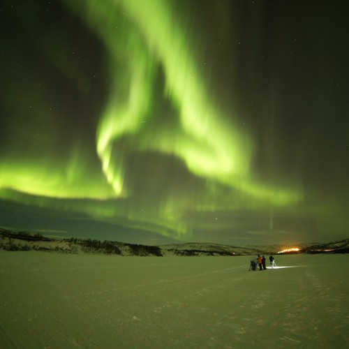 aurora borealis green in finland