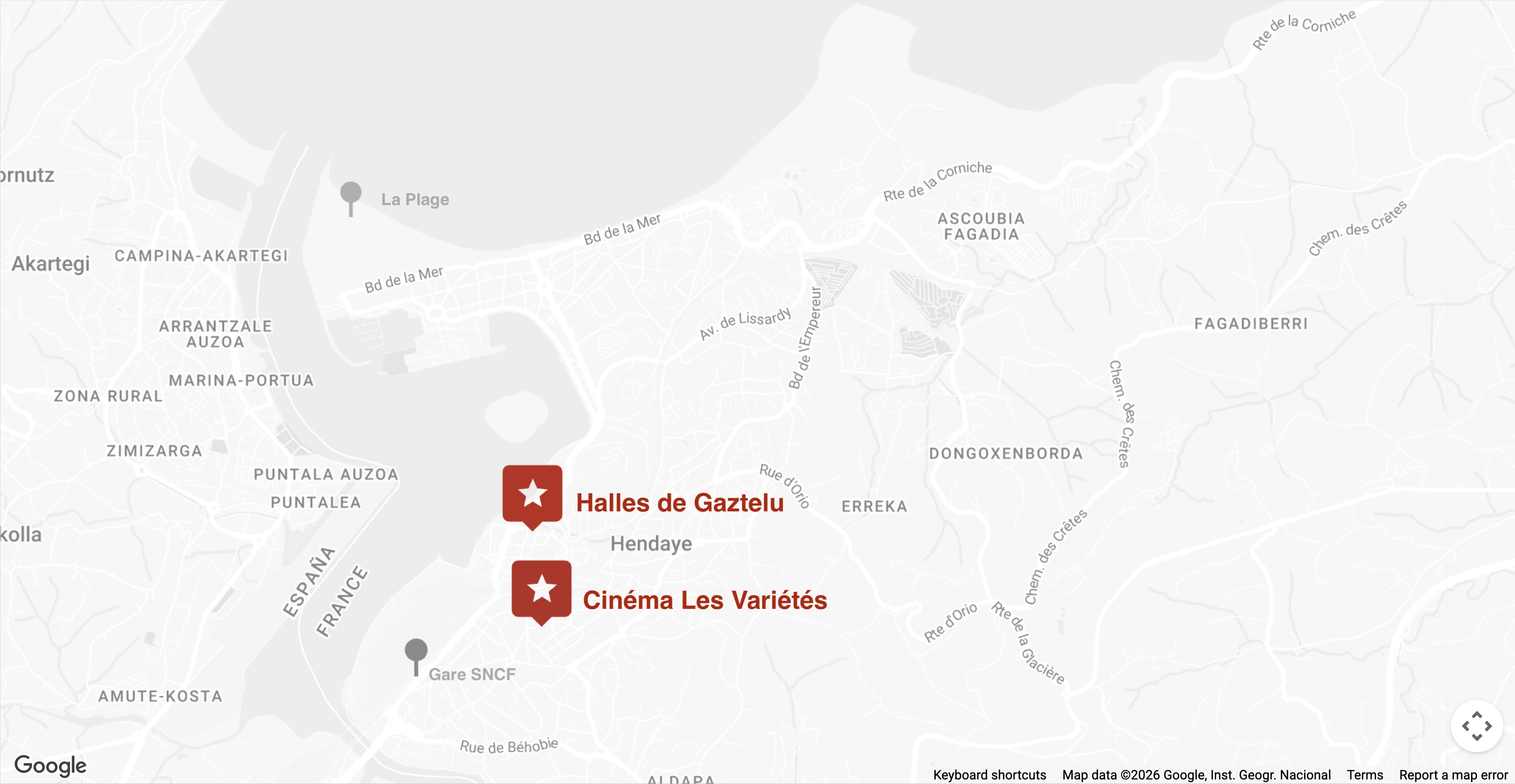 Plan de la ville d'Hendaye