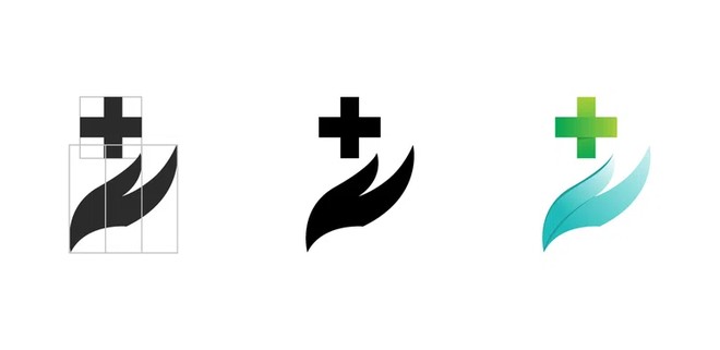 creer un logo bleu vert