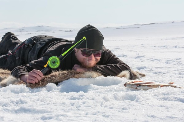 man fishing in the Arctic