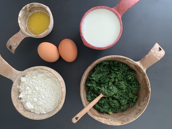 ingrediënten voor spinaziepannenkoeken