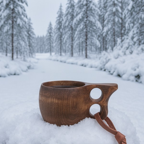 Kukka taza de madera