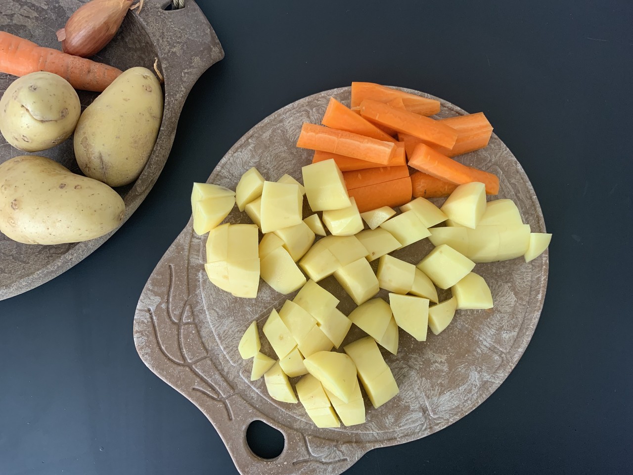 in blokjes gesneden groenten