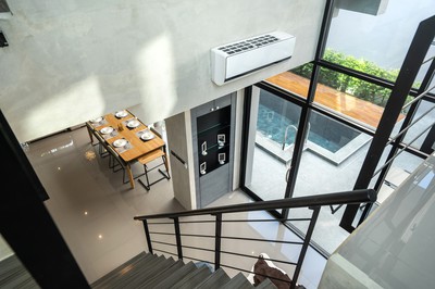 Maison avec escalier avec salle à manger piscine maitre d'oeuvre morbihan