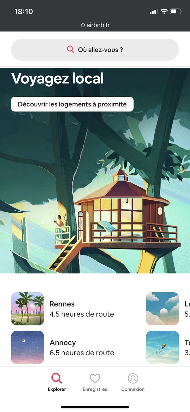 menu mobile site internet airbnb