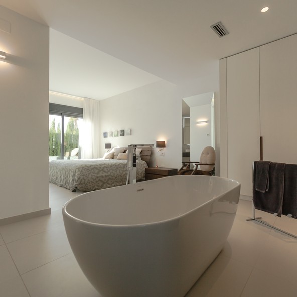 Maison salon grande pièce à vivre blanc 3