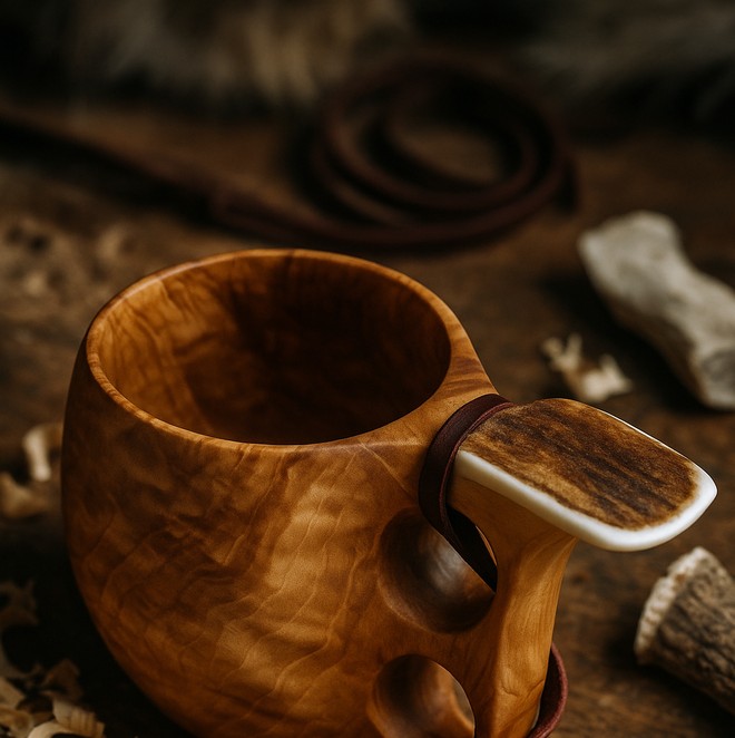reindeer antler finishing kuksa