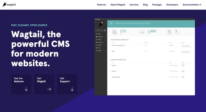 site internet wagtail