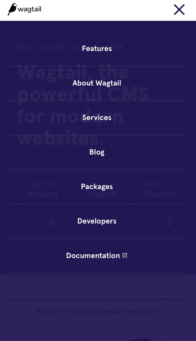 site internet wagtail mobile