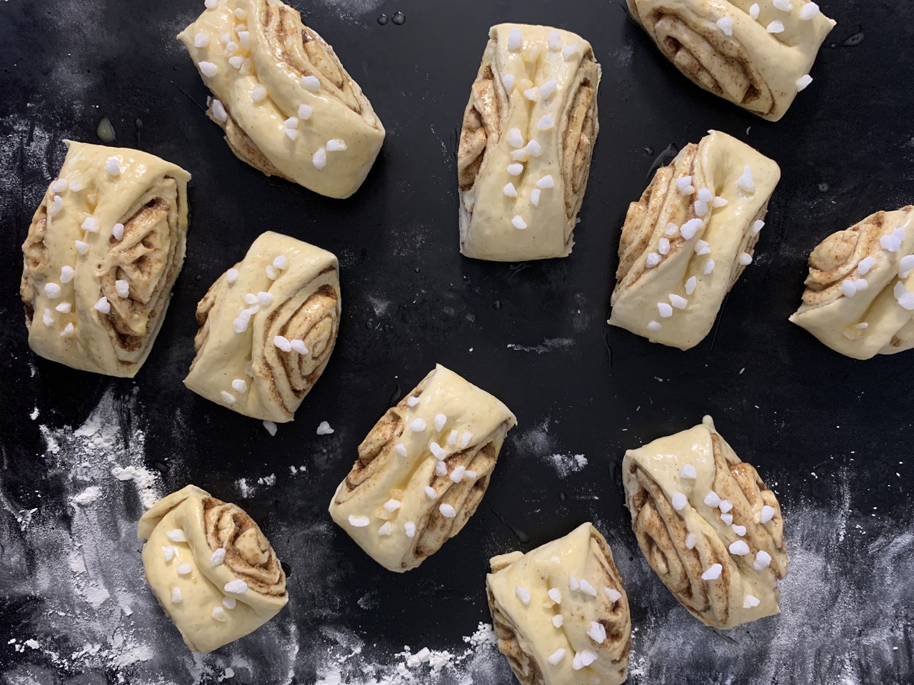 egg yolk and sugar grains