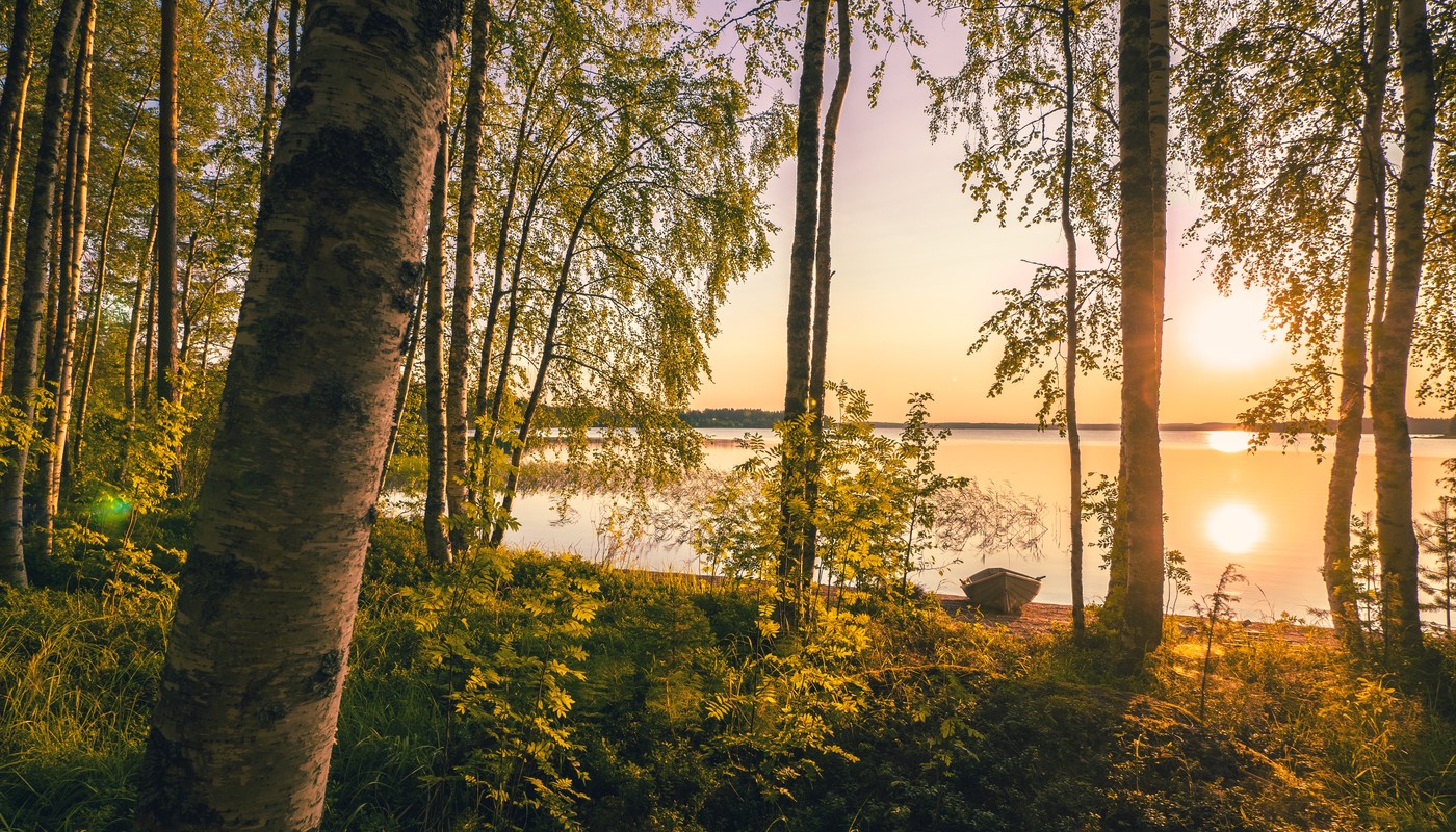 soleil lac finlande