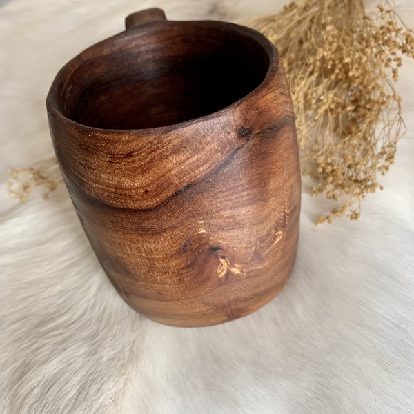 elm burl wood cup